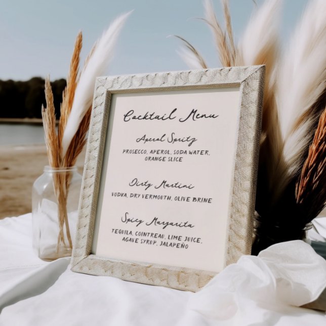 Poster Whimsical Quirky Menu Cocktail manuscrit manuscrit (Créateur téléchargé)