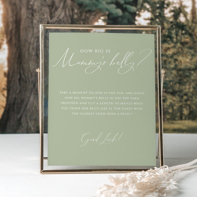 Poster Whimsical Sage Green How Big Is Maman's Belly (Créateur téléchargé)