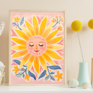 Poster Whimsical Sunflower Wall Art
