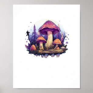 Poster Whimsigoth Champignons Et Crystals Classique