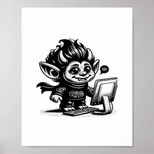 Poster Whimsigoth Cyborg Internet Troll Design d'art Vint