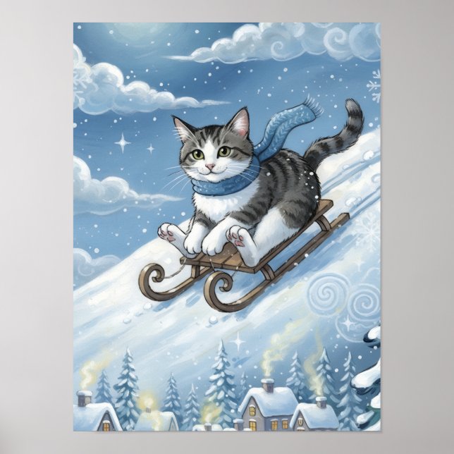 Poster WhimsyCatSled (Devant)