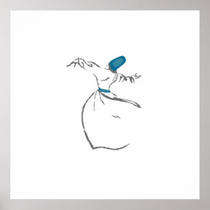 Poster Whirling Dervish - Turquoise
