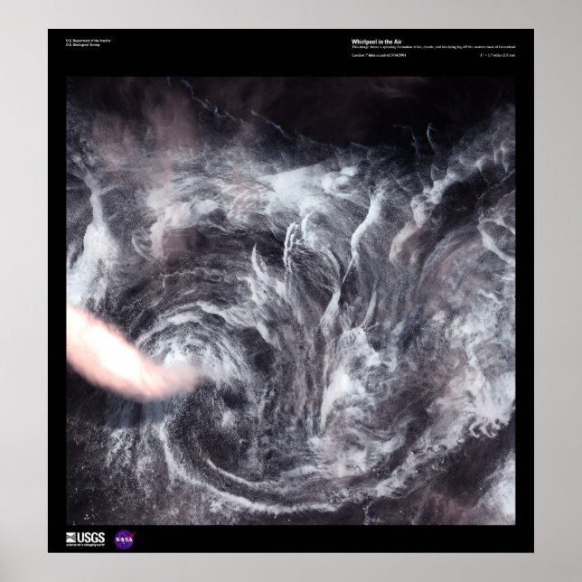 Poster Whirlpool dans l'air au large de la côte du Groenl (Devant)