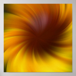 Poster Whirlpool Jaune Et Brown Art Abstrait