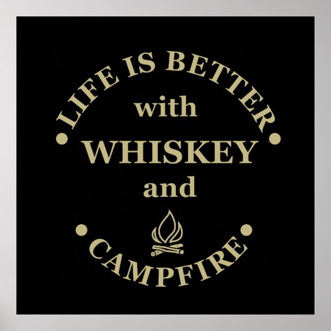 Poster Whiskey cite d'amusants propos de campeurs de camp (Devant)