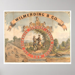 Poster Whiskey de Wilmerding et de Cie. Kentucky (1855A)