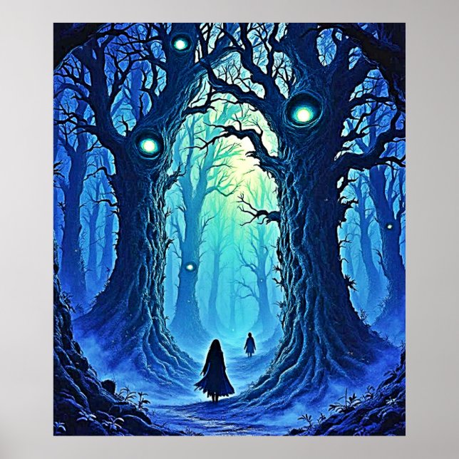 Poster Whispering Woods Imaginaire foncé (Devant)