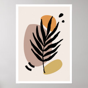 Poster Whisperpering Feuilles 3 : Botanique Boho minimali