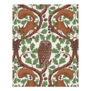 Poster Whispers/Chouettes et écureuils des bois dans le c