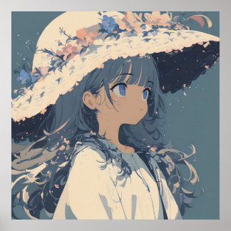 Poster Whispers Floral : Un Portrait Doux