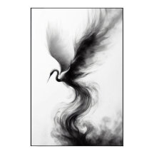 Whispers of a Smoky Crane Abstrait