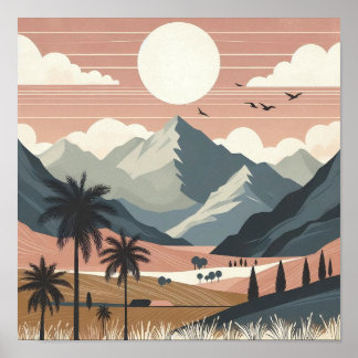 Poster Whispers of the Earth : Une montagne minimaliste d
