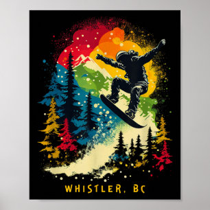 Poster Whistler Bc Canada Snowboardeur Planche à Neige St