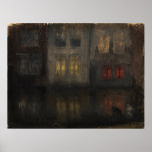 Poster Whistler - Canal hollandais noir et rouge
