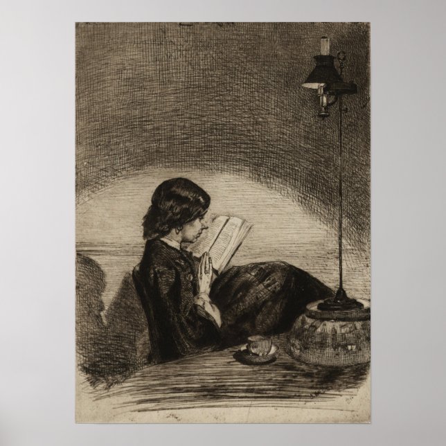 Poster Whistler - Lecture à la lumière de la lampe (Devant)