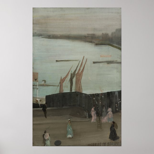 Poster Whistler - Variations En Chelsea Rose Et Gris (Devant)