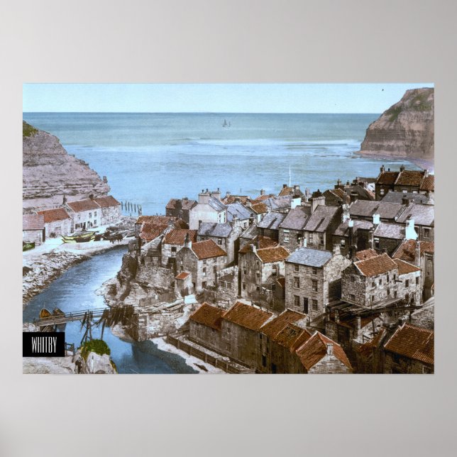 Poster Whitby, Angleterre (1900) (Devant)