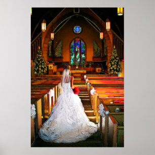 Poster White Christmas Winter White Mariage Gown