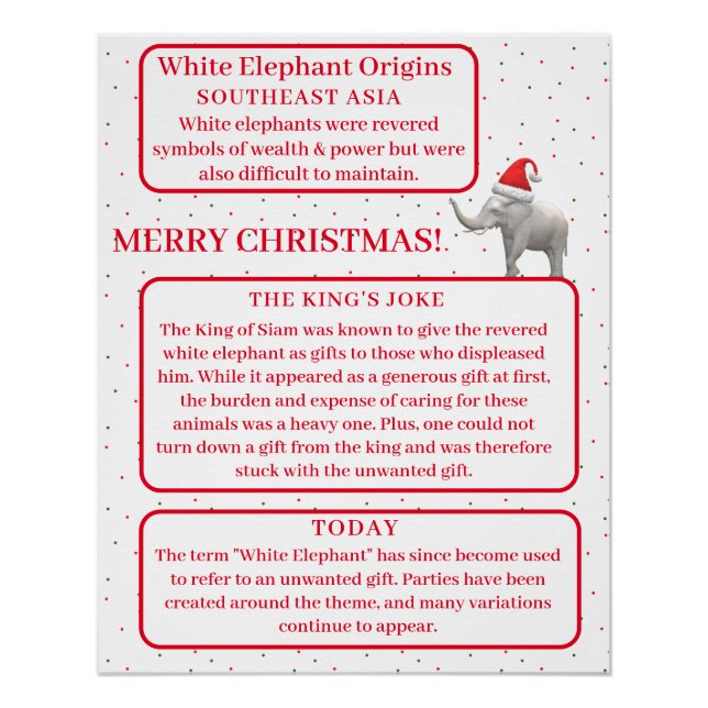 Poster "White Elephant Origins" (Vorderseite)