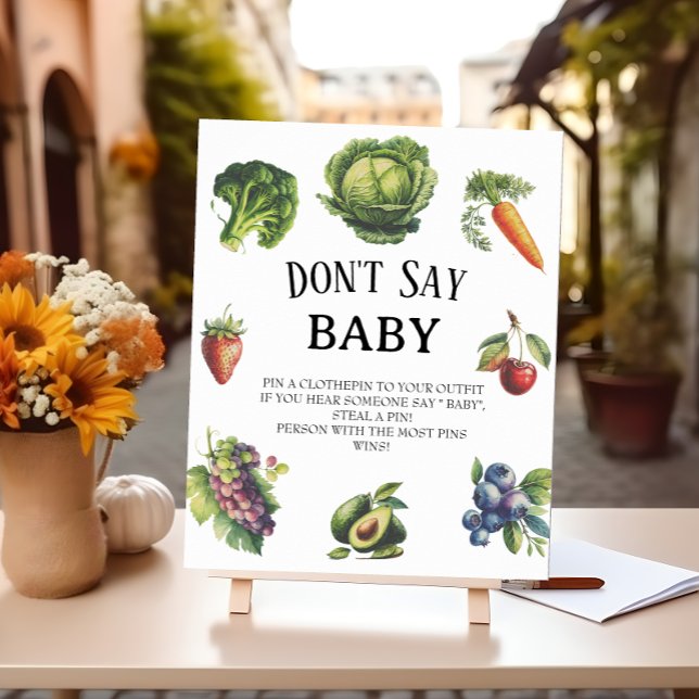 Poster White Farm Baby shower ne pas dire Baby Game (Créateur téléchargé)