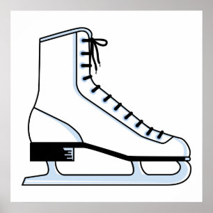 Poster white ice skate vector graphic