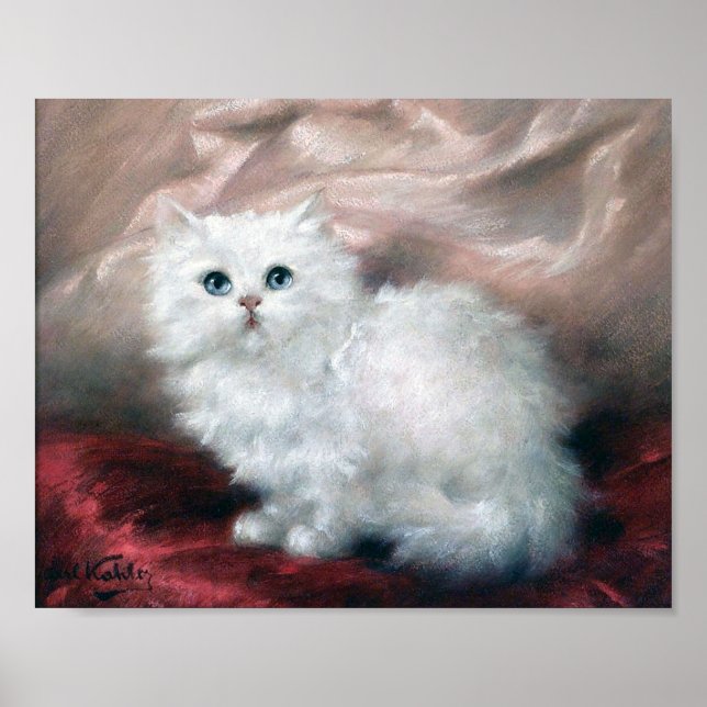 Poster White Kitten, Carl Kahler (Devant)