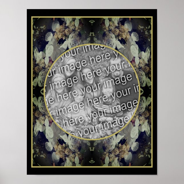 Poster White Lacecap Hydrangea Frame Ajouter Votre Photo (Devant)