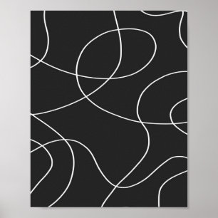 Poster White Lines on Black