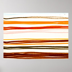 Poster White Lines Pattern. Geometric Stripes Ink Drawing