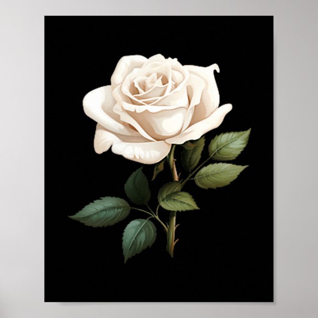 Poster White Rose Graphic  (Devant)