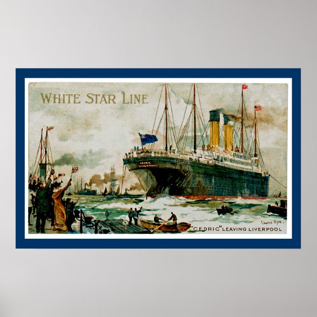 Poster White Star Line Cédric quitte Liverpool (Devant)