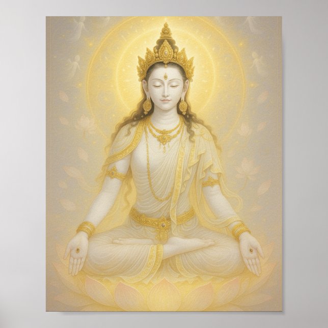 Poster White Tara - déesse radieuse de la compassion (Devant)