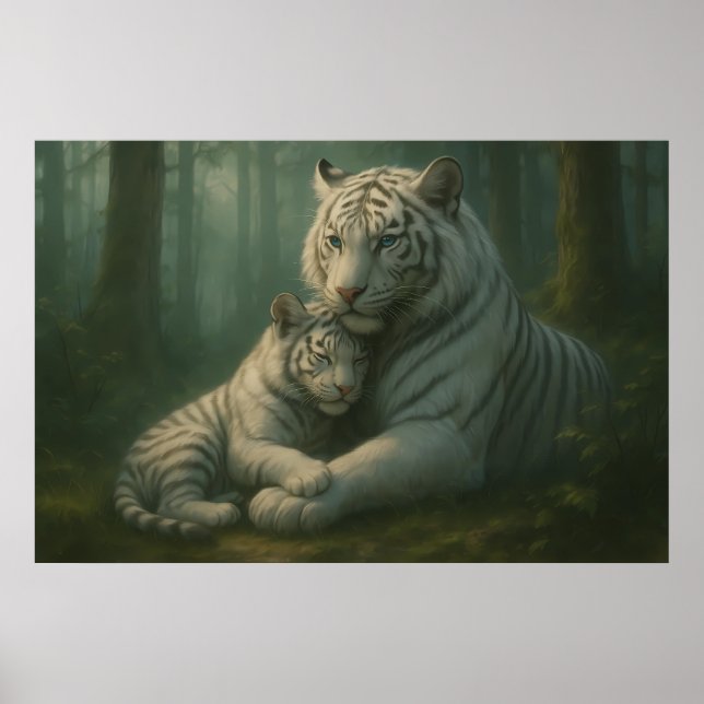 Poster White Tiger – Guardian of Light – ManJiangHong Art (Devant)