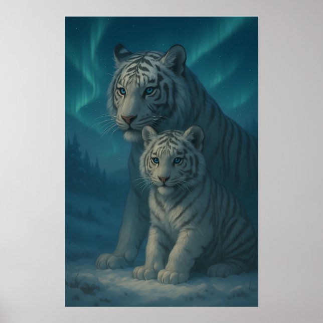 Poster White Tiger – Guardian of Light – ManJiangHong Art (Devant)