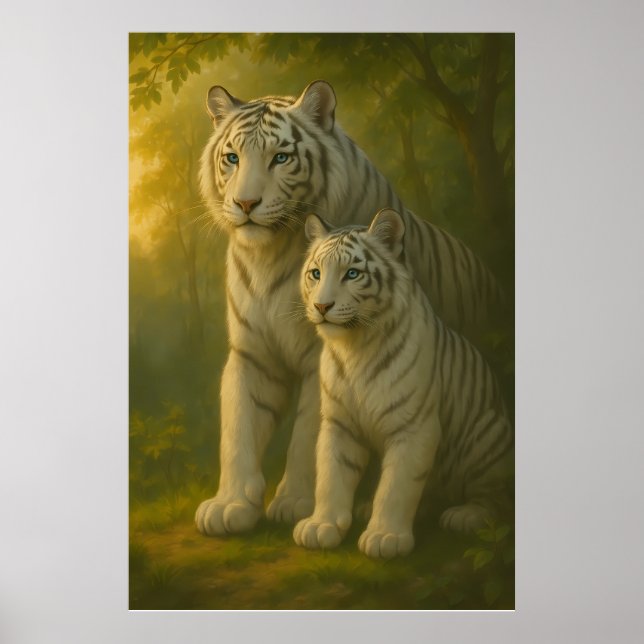 Poster White Tiger – Guardian of Light – ManJiangHong Art (Devant)