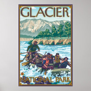 Poster White Water Rafting - Glacier National Park, MT