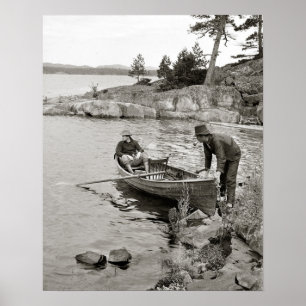 Poster Whitefish Bay Fishing Trip, 1906. Photo vintage