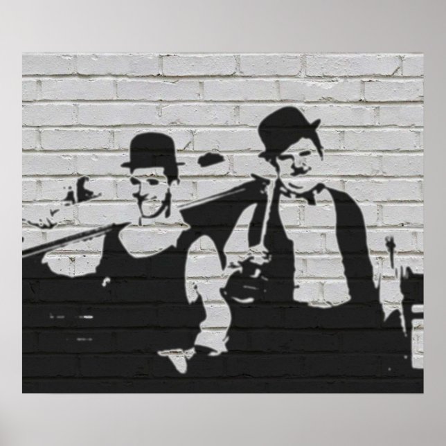 Poster Whitewall Graffiti Laurel Hardy (Devant)