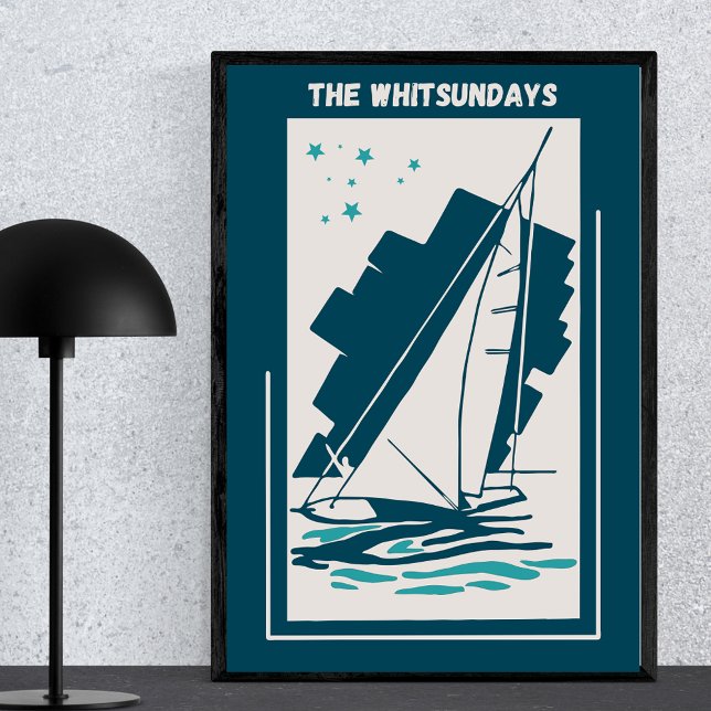 Poster Whitsundays in Queensland - Voile Vintage (Créateur téléchargé)