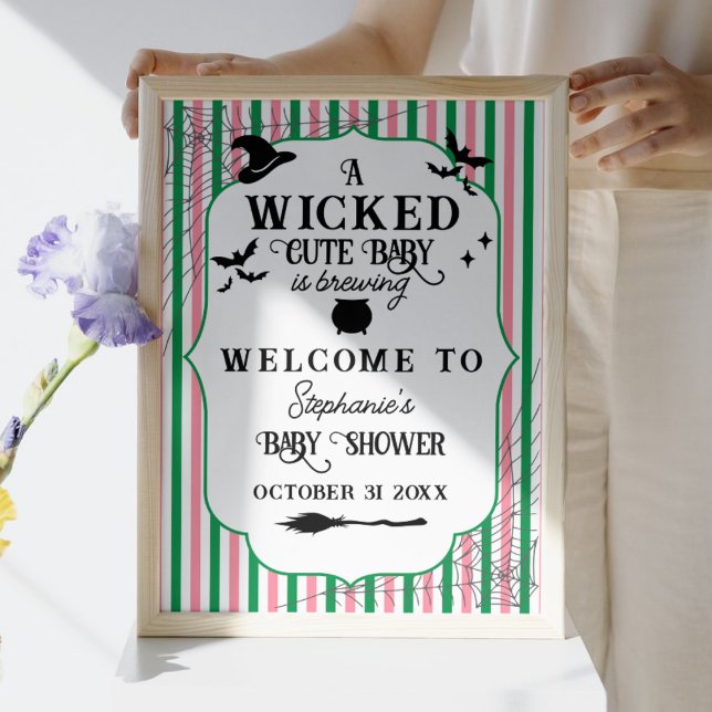 Poster Wicked Cute Baby brasse le Baby shower d'Halloween (Créateur téléchargé)