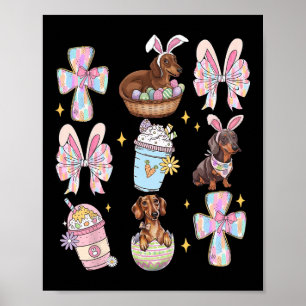 Poster Wiener Dog Dachshund Coquette Nœud Christian Doxie