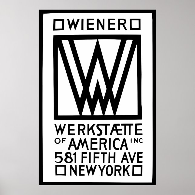 Poster Wiener Werkstaette monochrome d'Amérique (Devant)
