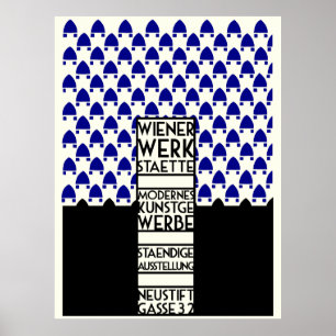Poster Wiener Werkstaette rétro exposition d'oeuvres d'ar
