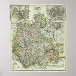 Poster Wiesbaden et Francfort Allemagne