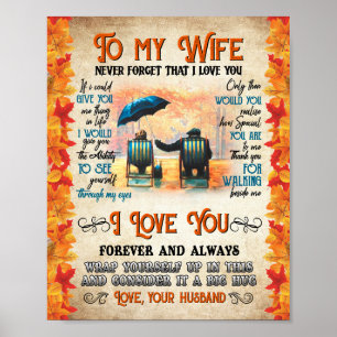 Poster Wife Gifts   Letter To My Wife Love From Husband