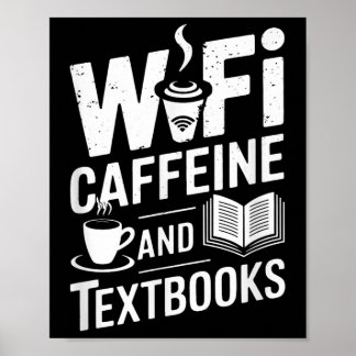 Poster Wifi Caffeine And Textbooks 