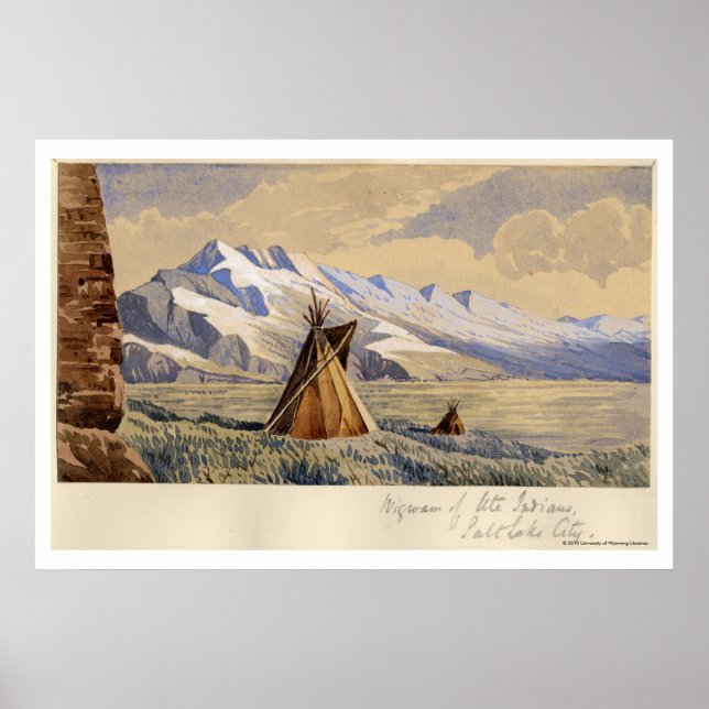 Poster Wigwam des Indiens Ute, Salt Lake City (Devant)