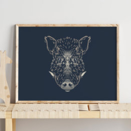 Poster Wild Boar | Forêt Animal Wild Boar Wall Imprimer