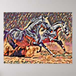 Poster Wild Horses abstract Animal western Art